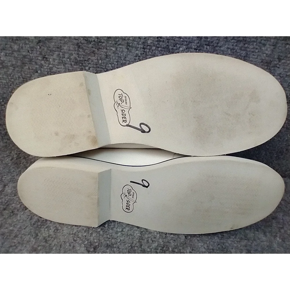 Sperry Top-Sider‎ Mens 9 white Canvas Boat Shoes Floral Heel 1290154Y CH-08